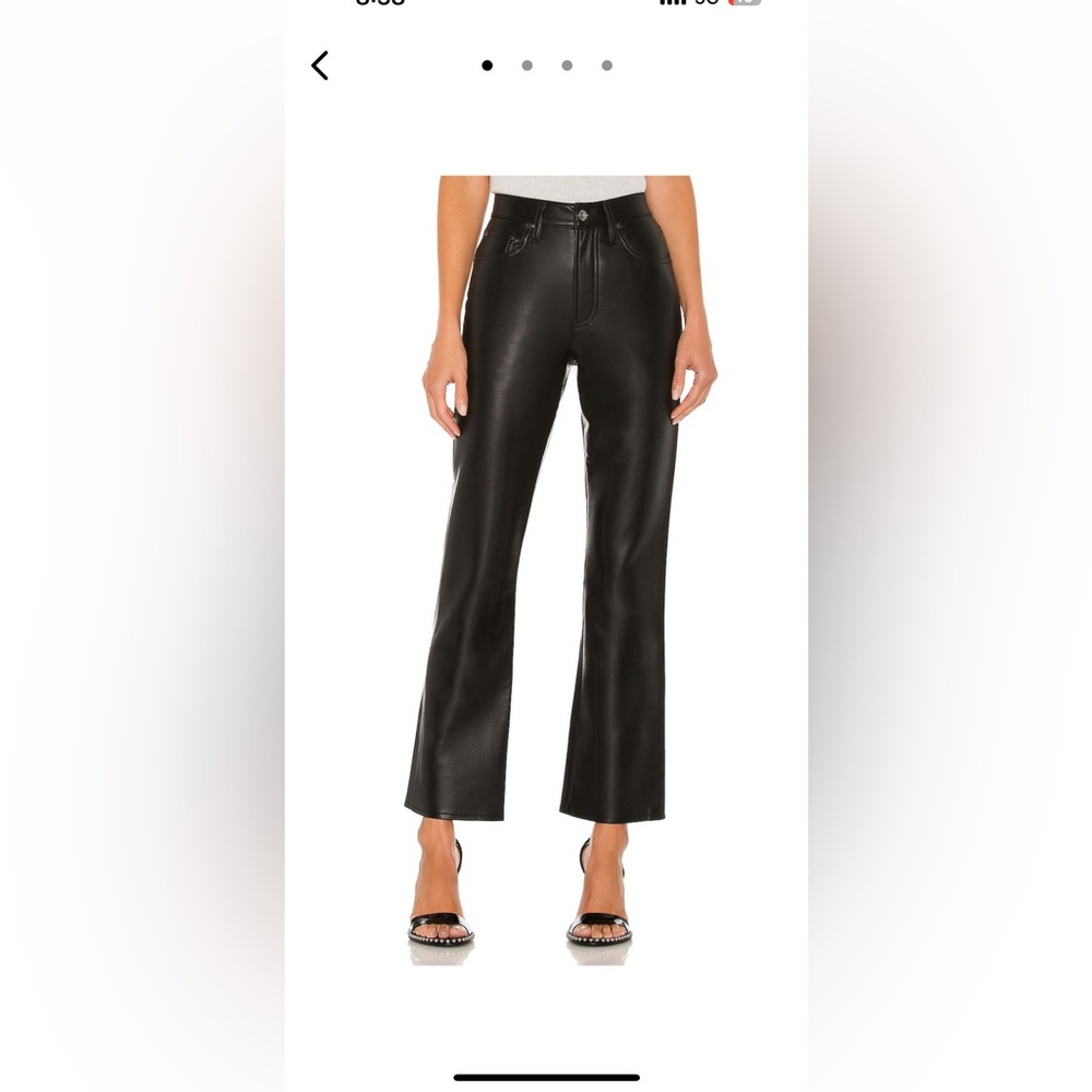 Agolde Black Recycled Leather Bootcut in Detox size 27